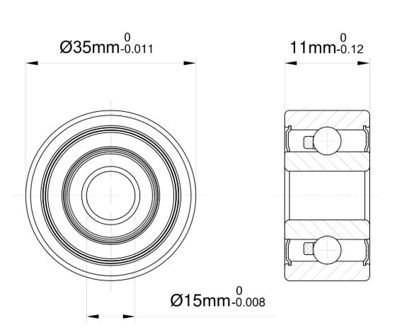 6202-2RS Electric Scooter Wheel / Motor Bearing – 15x35x11mm - Pair