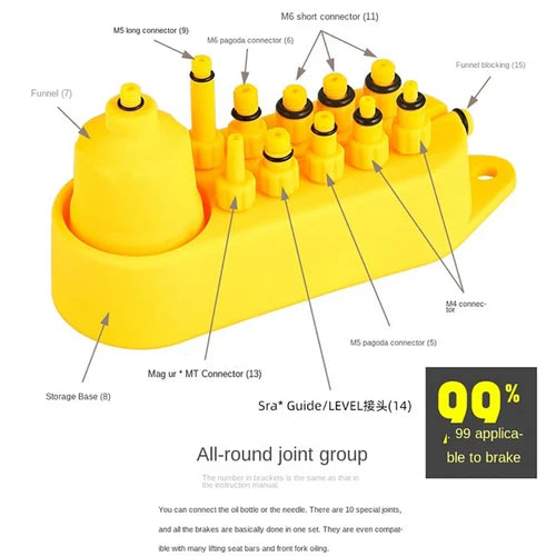 34-Piece Hydraulic Brake Bleed Kit | E Scooter Brake Maintenance