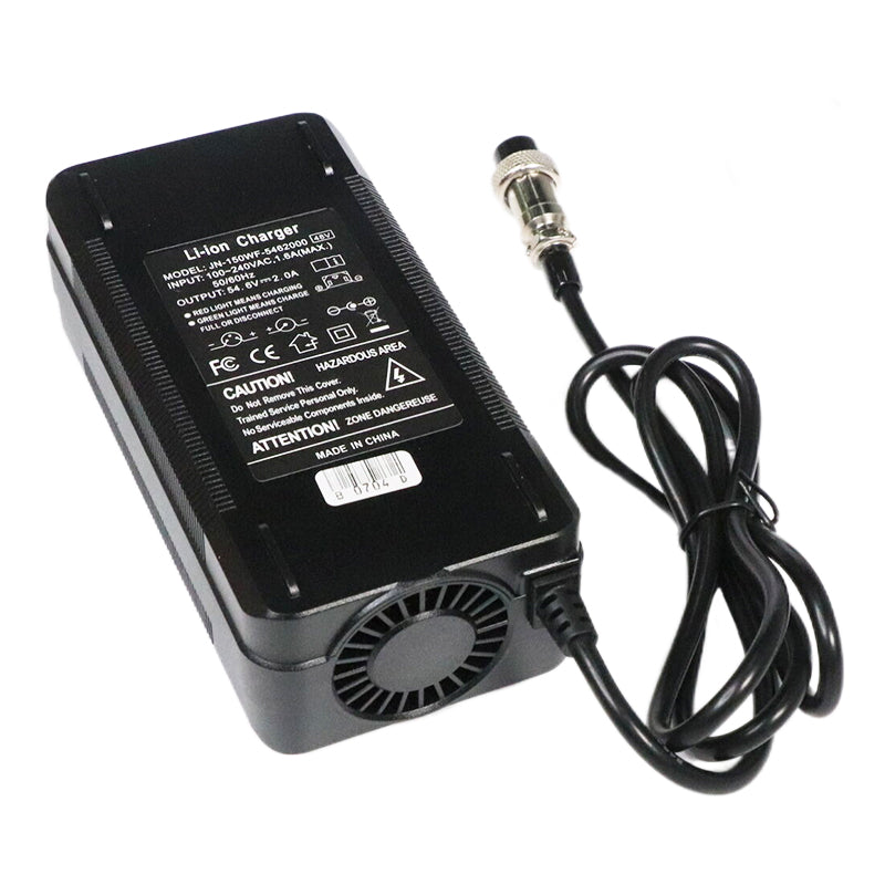54.6V 2A Charger with GX16 Plug – Compatible with 48V Lithium Battery (1+3-), E-Scooters and Bikes