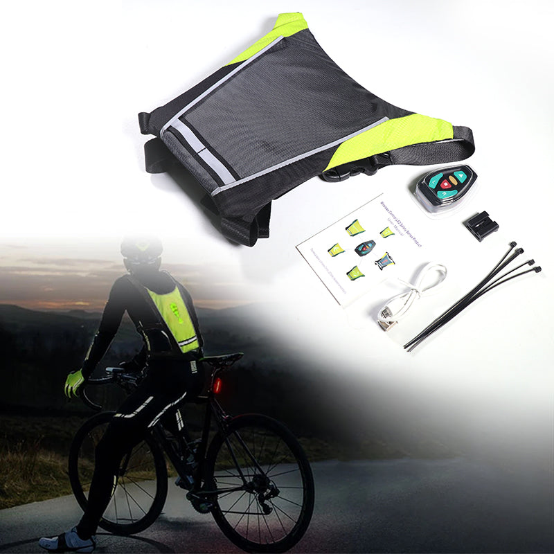 LED Turn Signal Light Vest – Wireless Remote Controlled Safety Vest for Cycling & Scooting