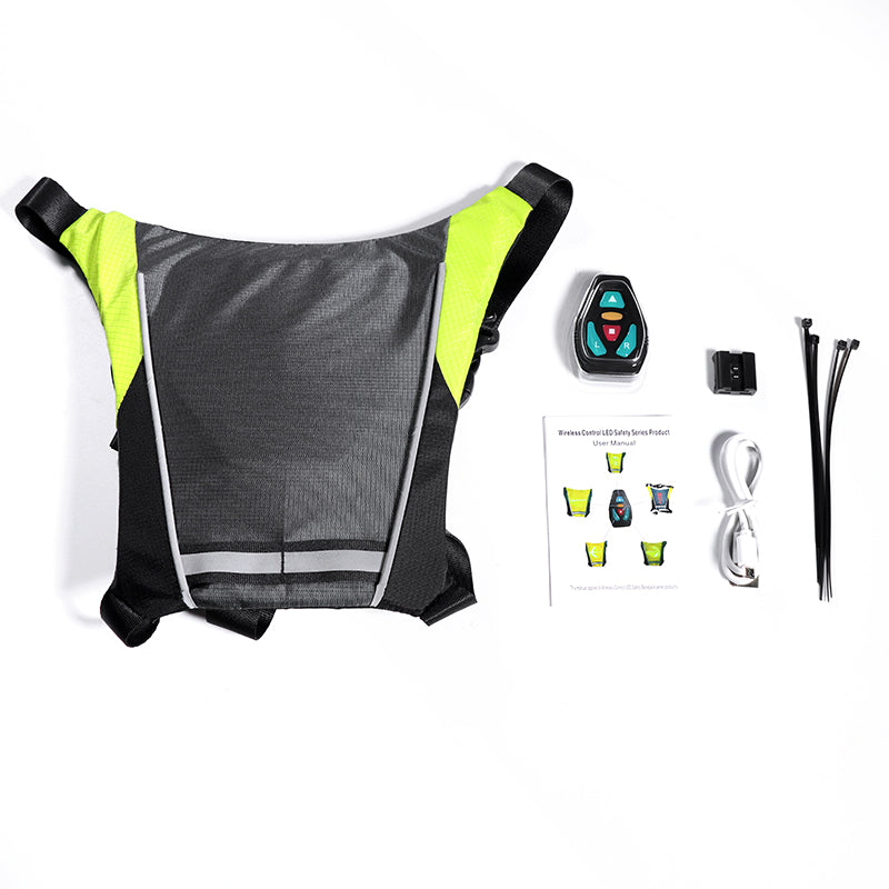 LED Turn Signal Light Vest – Wireless Remote Controlled Safety Vest for Cycling & Scooting