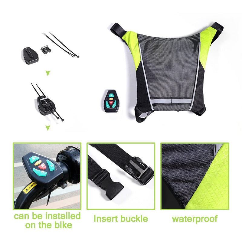 LED Turn Signal Light Vest – Wireless Remote Controlled Safety Vest for Cycling & Scooting