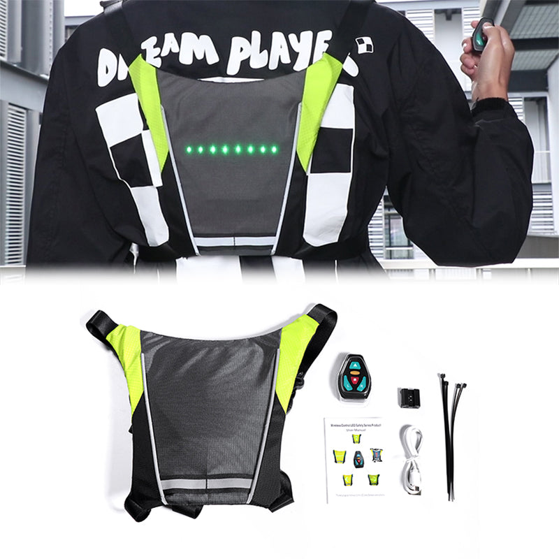 LED Turn Signal Light Vest – Wireless Remote Controlled Safety Vest for Cycling & Scooting
