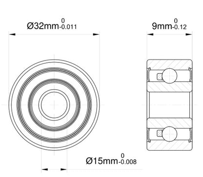 6002-2RS Electric Scooter Wheel / Motor Bearings – 15x32x9mm - Pair