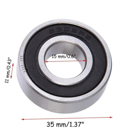 6202-2RS Electric Scooter Wheel / Motor Bearing – 15x35x11mm - Pair
