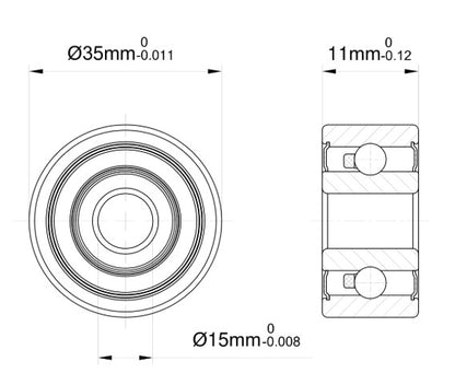 6202-2RS Electric Scooter Wheel / Motor Bearing – 15x35x11mm - Pair