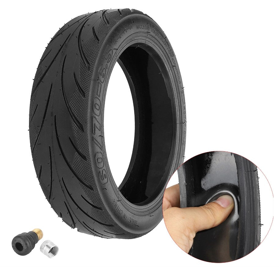 Electric Scooter Tyre - 10" x 2.5" - 60/70-6.5 - Run Flat Tubeless Tyre with valve (Genuine Ninebot)