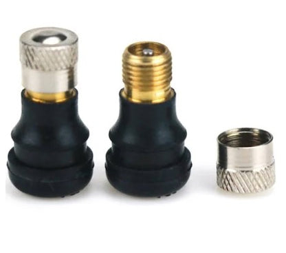 Short Straight Valve Stem – Tubeless Tyre Valve with Metal Cap