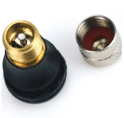 Short Straight Valve Stem – Tubeless Tyre Valve with Metal Cap
